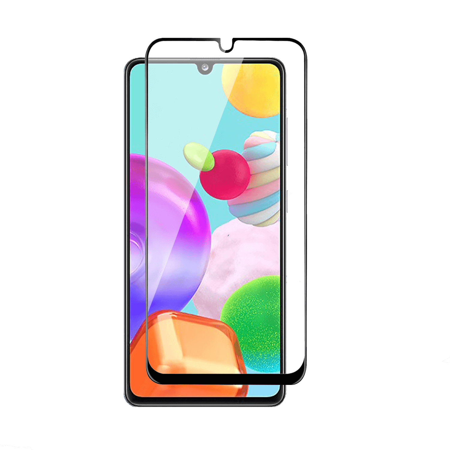 1-2Main-1.png Tempered Glass for Samsung Galaxy A41 (Black) Edge to Edge, Pack of 1 - Image 1