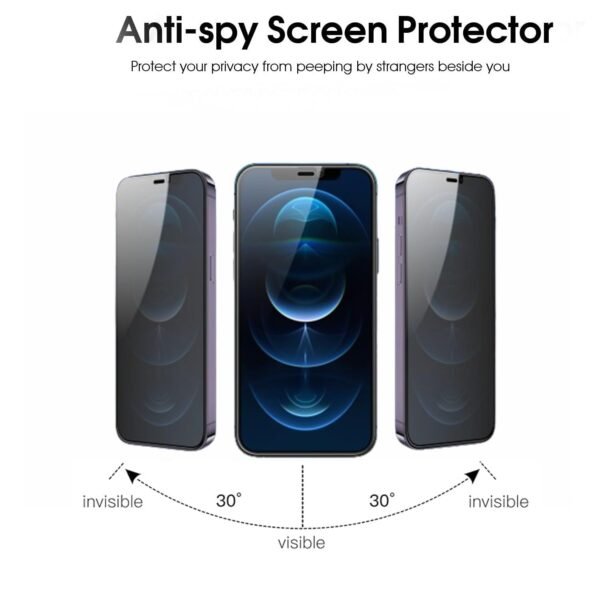 TPR Privacy Tempered Glass for iPhone 12 , iPhone 12 Pro (Black) , Pack of 1 - Image 2