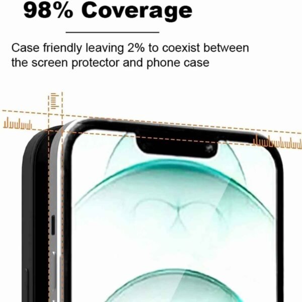 Tempered Glass for Apple iPhone 13, iPhone 13 Pro, iPhone 14 (Black) Edge to Edge, Pack of 1 - Image 4