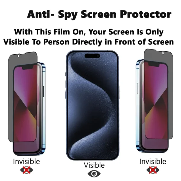 TPR Privacy Tempered Glass Screen Protector for iPhone 15 Pro Max - Image 5