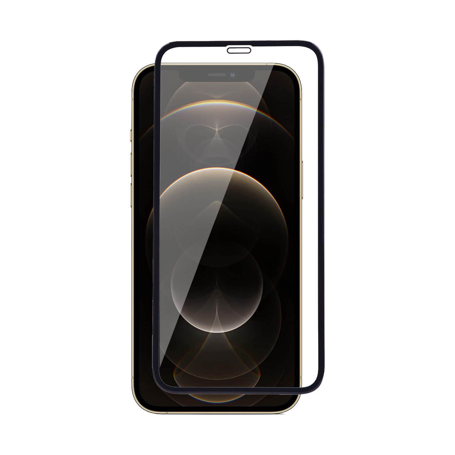 71fJ-gmBZtL._SL1500_-1-1.jpg Tempered Glass for iPhone 12 Pro Max (Black) Edge to Edge, Pack of 1 - Image 1