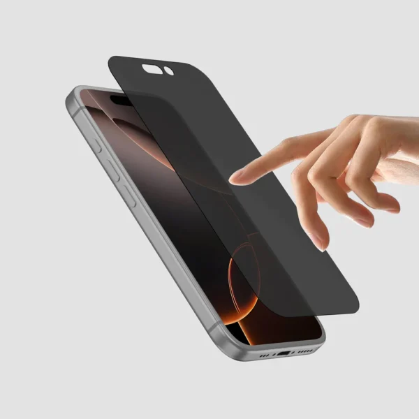 TPR Privacy Tempered Glass Screen Protector for iPhone 16 Pro - Anti-Spy, Full Coverage - Image 5