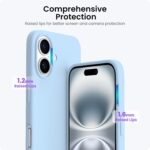 iPhone 16 Silicone Case in Blue - side view