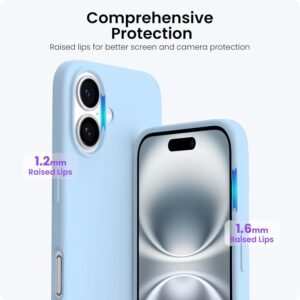 iPhone 16 Silicone Case in Blue - side view