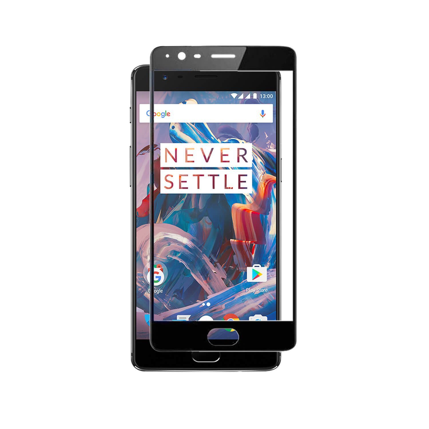 Untitled-1-7-1.jpg Tempered Glass for OnePlus 3 / OnePlus 3T (Black) Edge to Edge, Pack of 1 - Image 1
