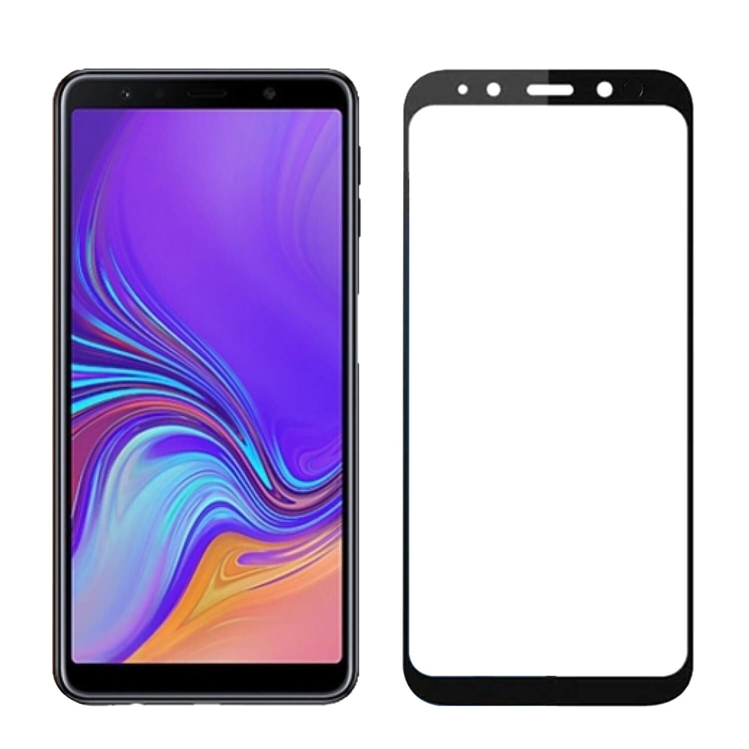 a7-2018-2.jpg Tempered Glass for Samsung A7 2018 (Black) Edge to Edge, Pack of 1 - Image 1
