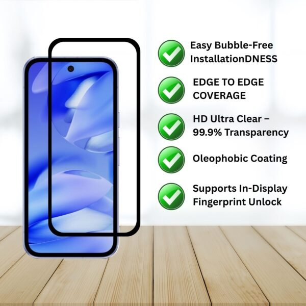 Tempered Glass for Google Pixel 9a– Edge-to-Edge Screen Protector - Image 3