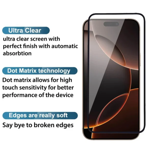 iPhone 16 Pro Max Tempered Glass Screen Protector Guard - Image 3