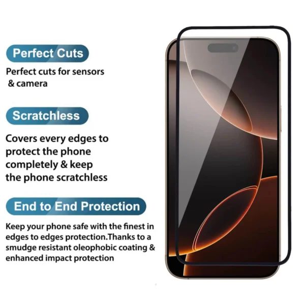 iPhone 16 Pro Max Tempered Glass Screen Protector Guard - Image 2