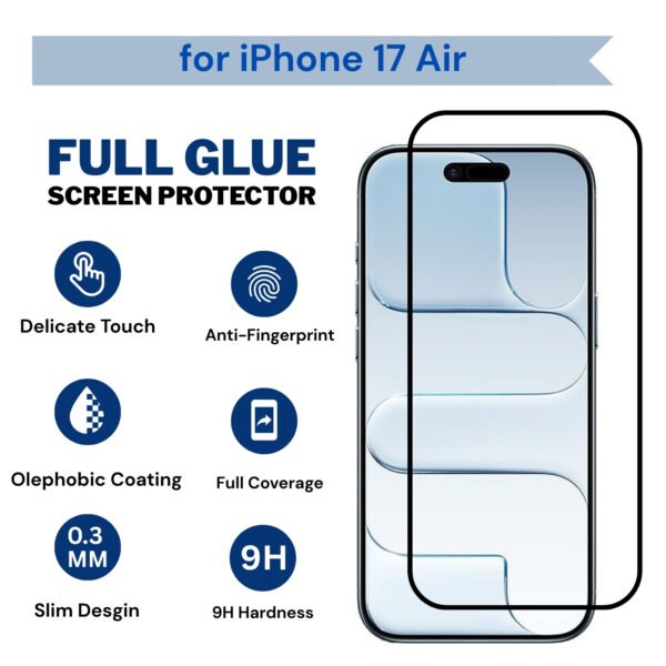 Tempered Glass Screen Protector for iphone 17 Air– 9H Hardness, Edge-to-Edge, Anti-Scratch, HD Clarity - Image 3