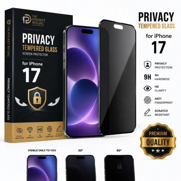 TPR Privacy Tempered Glass for iPhone 17 | Anti Spy Screen Protector - Image 2