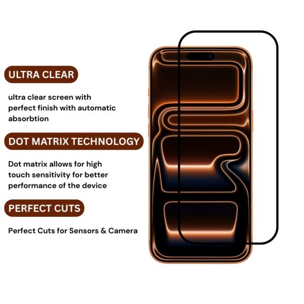 Premium Tempered Glass Screen Protector for iphone 17 Pro Max– 9H Hardness, Edge-to-Edge, Anti-Scratch, HD Clarity - Image 3