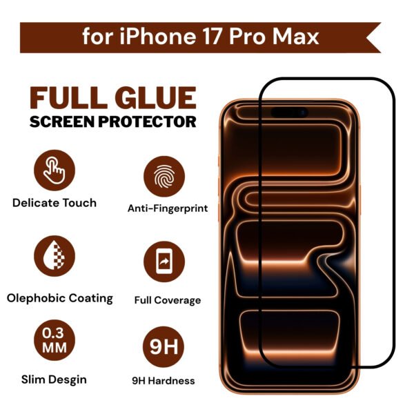 Premium Tempered Glass Screen Protector for iphone 17 Pro Max– 9H Hardness, Edge-to-Edge, Anti-Scratch, HD Clarity - Image 2