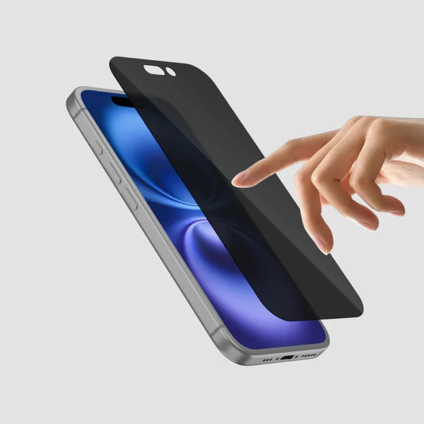TPR Privacy Tempered Glass Screen Protector for iPhone 16 Plus - Anti-Spy, Full Coverage - Image 5
