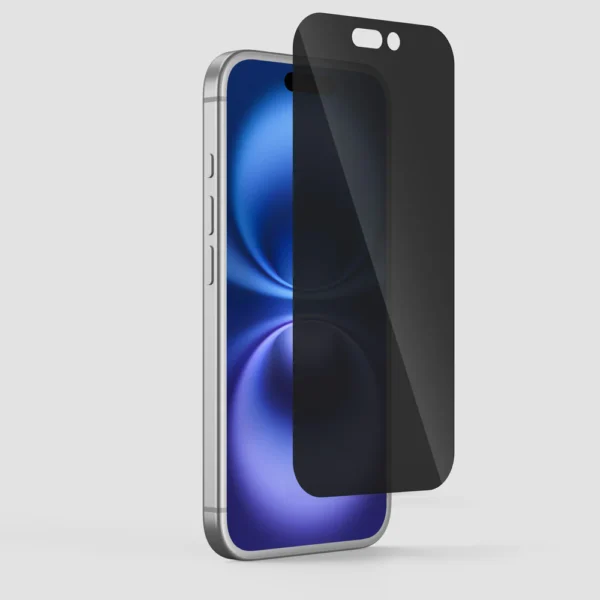 TPR Privacy Tempered Glass Screen Protector for iPhone 16 Plus - Anti-Spy, Full Coverage - Image 2