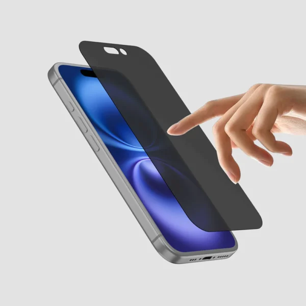 TPR Privacy Tempered Glass Screen Protector for iPhone 16 - Anti-Spy, Full Coverage - Image 5
