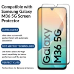 Samsung Galaxy M36 5G Tempered Glass Screen Protector– Edge-to-Edge, Anti-Scratch, HD Clear - Image 3