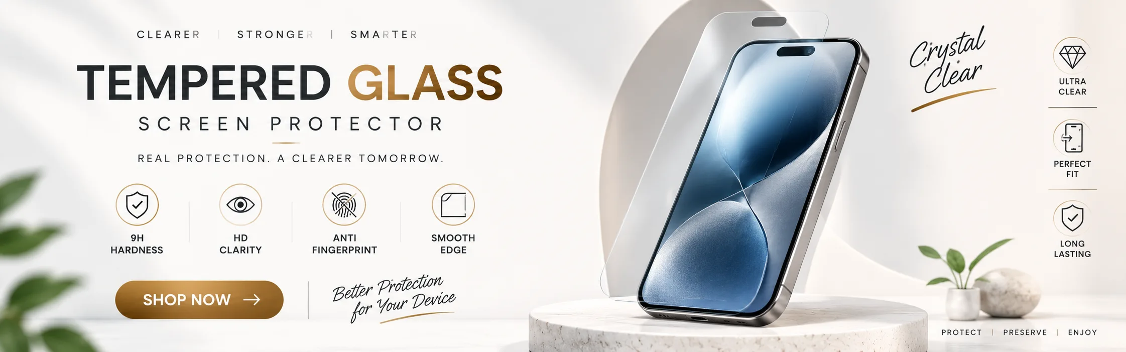 tempered glass slider